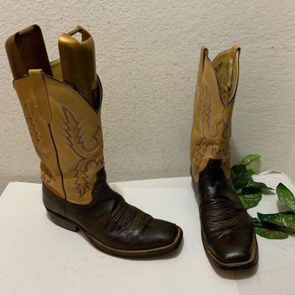 Rio of Mercedes Cowboy western Boots brown tan size 10B - Picture 2 of 15